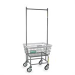 ANTIMICROBIAL LAUNDRY CART W / DOUBLE POLE RACK