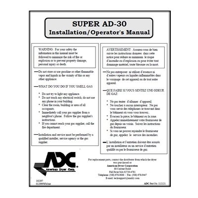 SUPER-30 INSTALL. / OPER. MANUAL