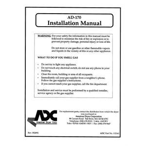 AD-170 INSTALL. / OPER. MANUAL