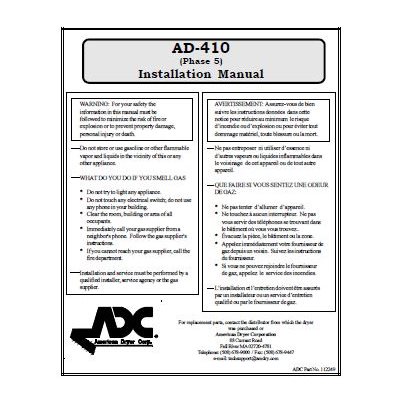 AD-410 INSTALLATION MANUAL
