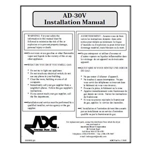 AD-30V INSTALLATION / OPER MAN