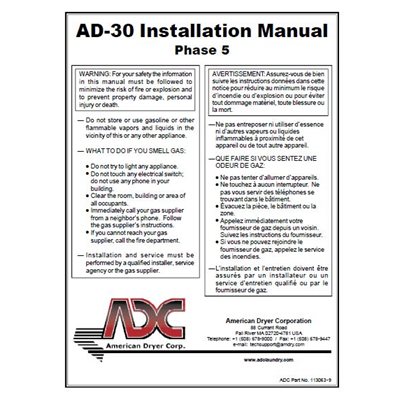 AD-30 INSTALLATION / OPER MANUAL