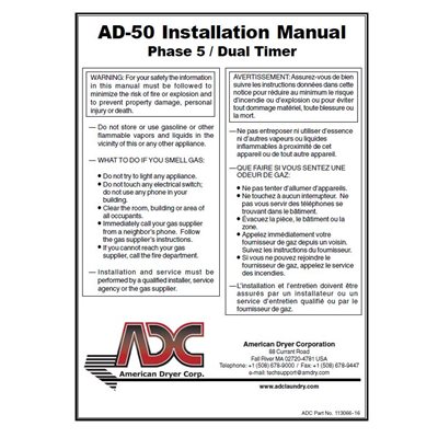 AD-50 INSTALLATION / OPER MANUAL