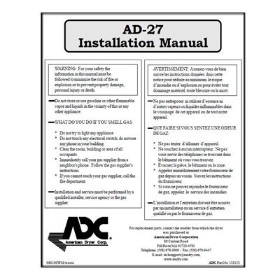 AD-27 INSTALLATION MANUAL