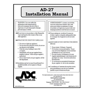 AD-27 INSTALLATION MANUAL