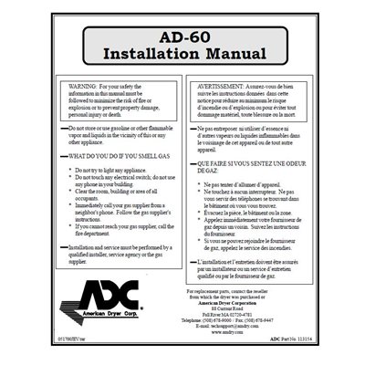 AD-60 INSTALLATION MANUAL