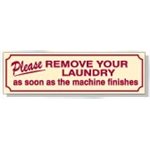SIGN-PLEASE REMOVE LAUNDRY-ENGLISH